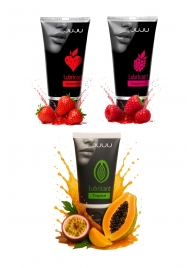 Набор из 3 съедобных лубрикантов JUJU (клубника, малина, тропические фрукты) - JuJu - купить с доставкой в Якутске Набор из 3 съедобных лубрикантов JUJU (клубника, малина, тропические фрукты) - JuJu - купить с доставкой в Якутске