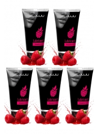 Набор из 5 съедобных лубрикантов JUJU со вкусом малины - JuJu - купить с доставкой в Якутске Набор из 5 съедобных лубрикантов JUJU со вкусом малины - JuJu - купить с доставкой в Якутске