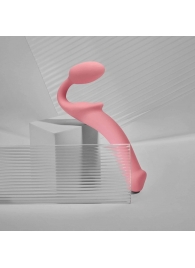 Розовый безремневой страпон Strap-on-me Semi-Realistic Bendable Strap-On size S - Strap-on-me - купить с доставкой в Якутске