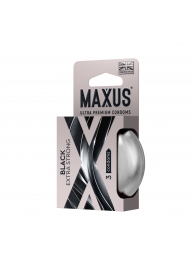 Черные утолщенные презервативы MAXUS Extra Strong с железным кейсом - 3 шт. - Maxus - купить с доставкой в Якутске