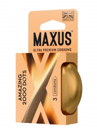 Точечные презервативы MAXUS 2000 Amazing Dots с железным кейсом - 3 шт. - Maxus - купить с доставкой в Якутске