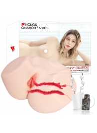 Мастурбатор-полуторс с двойным слоем материала и вибрацией Jenny Onahole Real Vagina - KOKOS - в Якутске купить с доставкой Мастурбатор-полуторс с двойным слоем материала и вибрацией Jenny Onahole Real Vagina - KOKOS - в Якутске купить с доставкой