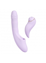 Сиреневый вибромассажер со съёмным клиторальным пульсатором DuoGlow - Svakom купить в Якутске с доставкой в Orgasmix.ru Сиреневый вибромассажер со съёмным клиторальным пульсатором DuoGlow - Svakom