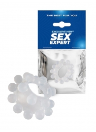 Эластичное эрекционное кольцо с двумя рядами шариков - Sex Expert - в Якутске купить с доставкой