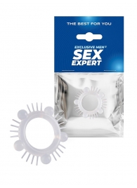 Эластичное эрекционное кольцо с шишечками и шипами - Sex Expert - в Якутске купить с доставкой