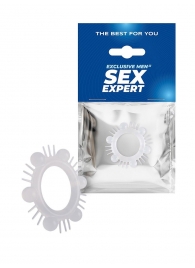 Эластичное эрекционное кольцо с шипиками и шариками - Sex Expert - в Якутске купить с доставкой