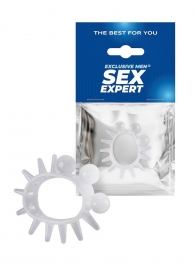 Эластичное эрекционное кольцо с шариками и лучами - Sex Expert - в Якутске купить с доставкой