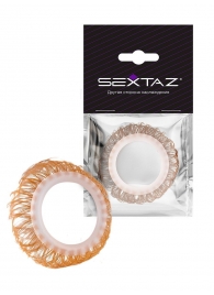 Эрекционное кольцо с бежевыми «ресничками» - Sextaz - в Якутске купить с доставкой