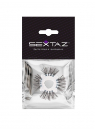 Эластичное эрекционное кольцо с черными «ресничками» - Sextaz - в Якутске купить с доставкой