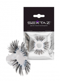 Эластичное эрекционное кольцо с черными «ресничками» - Sextaz - в Якутске купить с доставкой