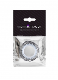 Эластичное эрекционное колечко с черными «ресничками» - Sextaz - в Якутске купить с доставкой