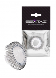 Эластичное эрекционное кольцо с длинными черными «ресничками» - Sextaz - в Якутске купить с доставкой