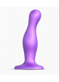 Фиолетовая насадка Strap-On-Me Dildo Plug Curvy size M - Strap-on-me - купить с доставкой в Якутске