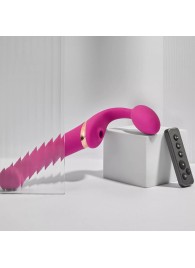 Ярко-розовый безремневой страпон Multi Orgasm Bendable Strap-On size XL с клиторальной стимуляцией - Strap-on-me - купить с доставкой в Якутске