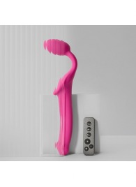 Ярко-розовый безремневой страпон Strap-on-me Vibrating Bendable Strap-On size XL - Strap-on-me - купить с доставкой в Якутске