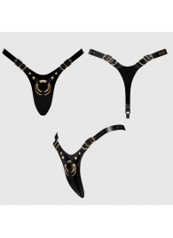 Черный пояс для фиксации насадок Strap-On-Me Leatherette Harness Fabulous - Strap-on-me - купить с доставкой в Якутске