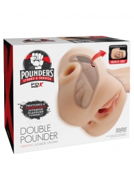 Телесный мастурбатор с вибрацией Double Pounder Vibrating Squeeze Stroker - Pipedream - в Якутске купить с доставкой