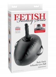 Черный надувной мяч с платформой для фиксации дилдо Body Dock Inflatable Love Ball - Pipedream - купить с доставкой в Якутске