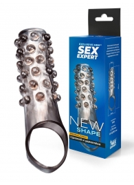 Дымчатая насадка на пенис с выпуклостями - 11 см. - Sex Expert - в Якутске купить с доставкой