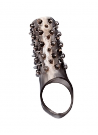 Дымчатая насадка на пенис с шипами и выпуклостями - 12,5 см. - Sex Expert - в Якутске купить с доставкой