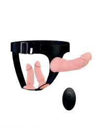 Женский страпон с 3 насадками и вибрацией - Erowoman-Eroman - купить с доставкой в Якутске