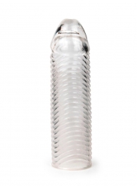 Прозрачная закрытая насадка на пенис с ребрышками - 16 см. - Sex Expert - в Якутске купить с доставкой