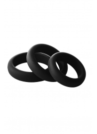 Набор из 3 черных эрекционных колец Smooth Silicone Cockring Pack - Dream Toys - в Якутске купить с доставкой