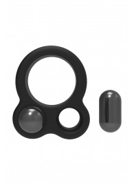 Черное эрекционное кольцо с утяжелителями Cockring Dual Weight - Dream Toys - в Якутске купить с доставкой
