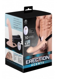 Телесный полый страпон с вибрацией Erection Agents - 24,1 см. - NMC - купить с доставкой в Якутске