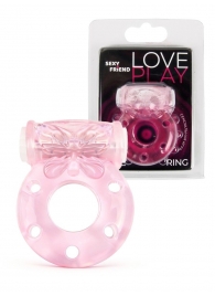 Розовое эрекционное виброкольцо с бабочкой - 1137 - в Якутске купить с доставкой