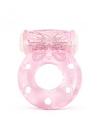 Розовое эрекционное виброкольцо с бабочкой - 1137 - в Якутске купить с доставкой
