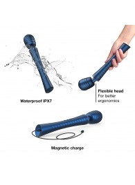 Синий вибромассажёр с насадками Man.wand Edgy - Manwan - в Якутске купить с доставкой