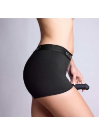 Черные трусики-боксеры для фиксации насадок Strap-on-me Harness Lingerie Allure - size XS - Strap-on-me - купить с доставкой в Якутске