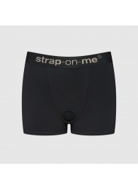 Черные трусики-боксеры для фиксации насадок Strap-on-me Harness Lingerie Allure - size S - Strap-on-me - купить с доставкой в Якутске