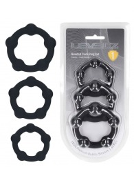 Набор из 3 эрекционных колец Beaded Silicone Cockring Set - Shots Media BV - в Якутске купить с доставкой