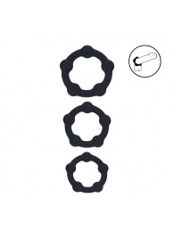 Набор из 3 эрекционных колец Beaded Silicone Cockring Set - Shots Media BV - в Якутске купить с доставкой