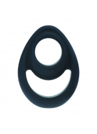 Черное эрекционное кольцо Double Ergo Silicone Cockring - Shots Media BV - в Якутске купить с доставкой