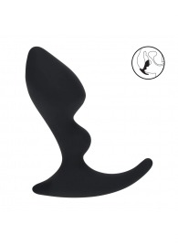 Черная анальная пробка для массажа простаты Double Ripple Silicone Prostate Massager - Shots Media BV - в Якутске купить с доставкой