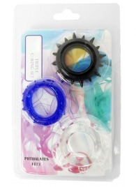 Набор из 3 эрекционных колец разного цвета и рельефа - Boys of Toys - в Якутске купить с доставкой