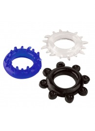 Набор из 3 эрекционных колец разного цвета и рельефа - Boys of Toys - в Якутске купить с доставкой