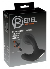 Черная анальная вибропробка с функцией расширения RC Butt Plug with 3 functions - Orion - в Якутске купить с доставкой