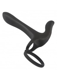 Черная насадка на член с вибрацией Couple’s Vibrator - Orion - в Якутске купить с доставкой