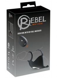 Черная вибронасадка для эрекции и стимуляции мошонки Cock ring with RC ball massager - Orion - в Якутске купить с доставкой