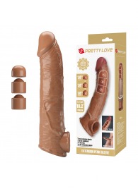 Карамельный фаллоудлинитель с подхватом мошонки Silas - 26 см. - Baile - в Якутске купить с доставкой