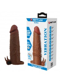 Коричневая насадка на пенис Quillon - 20 см. - Baile - в Якутске купить с доставкой