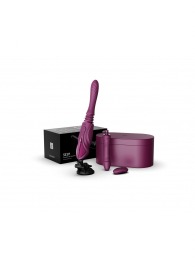 Фиолетовая секс-машина с функцией нагрева, насадками и присоской Sesh - Zalo - купить с доставкой в Якутске