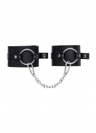 Черные оковы из толстой кожи с люверсами - Pecado - купить с доставкой в Якутске