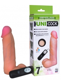 Фаллическая насадка Харнесс UNICOCK 7  с вибрацией - 19 см. - LOVETOY (А-Полимер) - купить с доставкой в Якутске