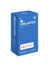 Классические презервативы Unilatex Natural Plain - 12 шт. + 3 шт. в подарок - Unilatex - купить с доставкой в Якутске