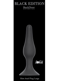 Чёрная анальная пробка Slim Anal Plug Large - 12,5 см. - Lola Games